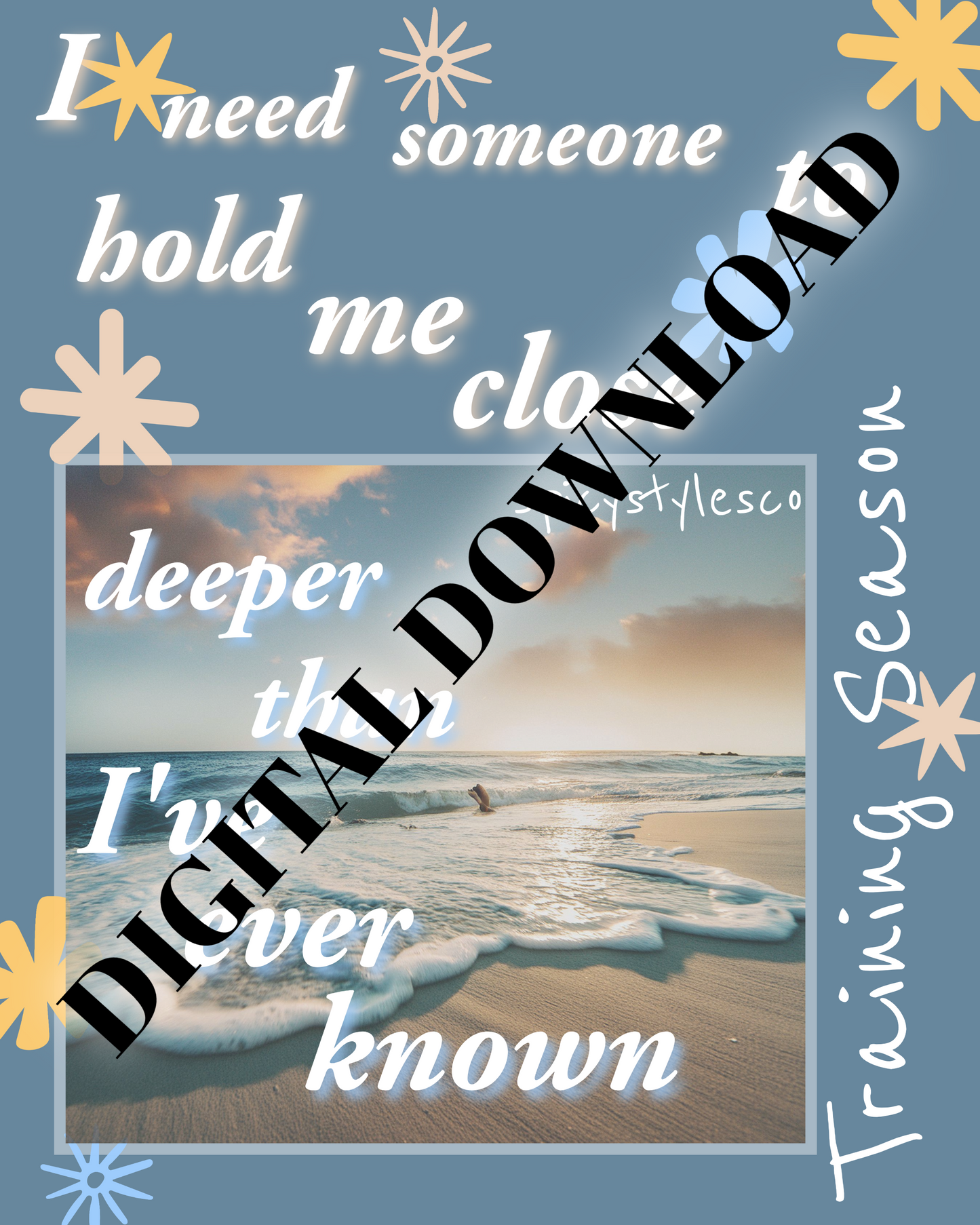Training Season Dua Lipa Lyric Poster | DIGITAL DOWNLOAD