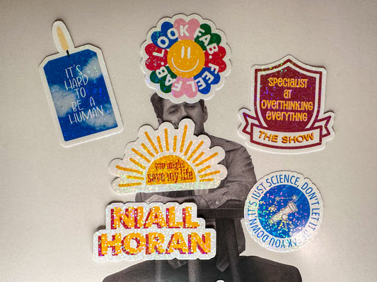 6 Glitter Niall Horan The Show Stickers | Waterproof Heaven Hello Lovers