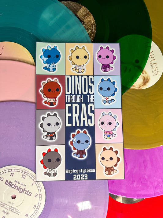 dinos through the eras TS sticker sheet