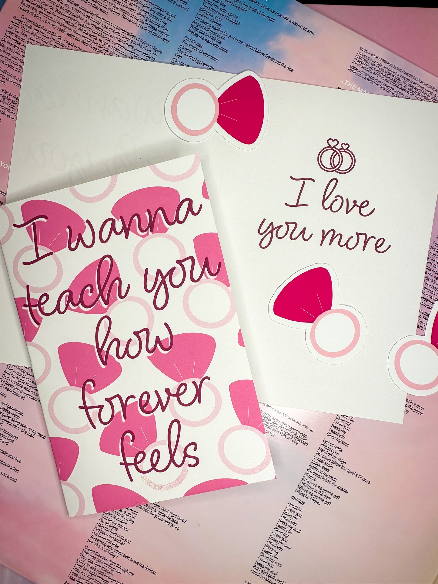 Taylor Swift Valentines Cards | Swiftie Valentines Day Gift 4x6 Cardstock + Envelope