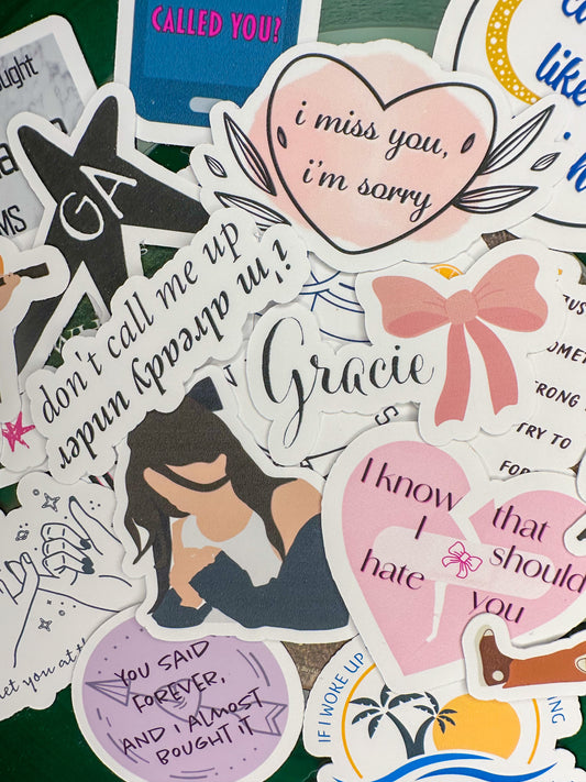 20 Gracie Abrams Stickers | Good Riddance I miss you I'm sorry