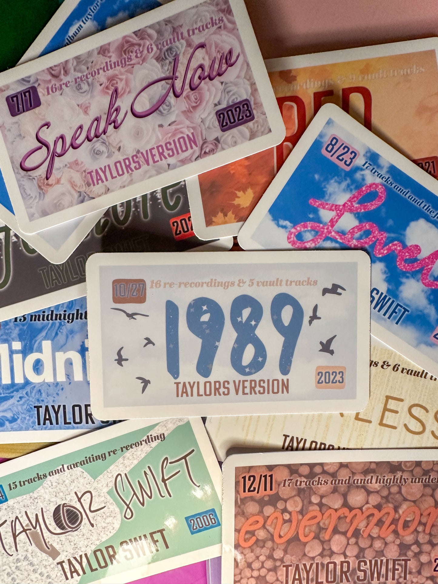 10 Eras Tour License Plate Stickers | Taylor Swift Album Matte Finish