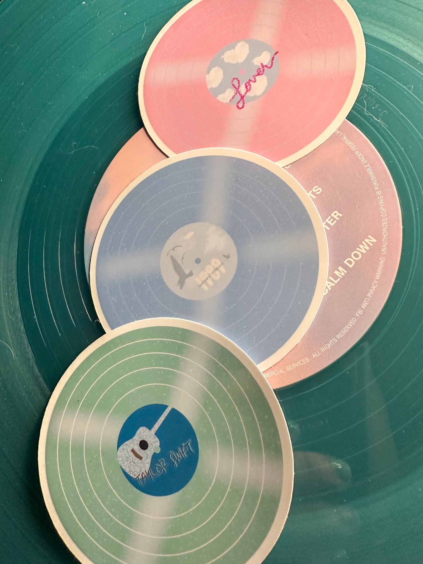 10pc Glitter/Flat Taylor Swift Eras Tour vinyl records stickers | Reputation Midnights 1989