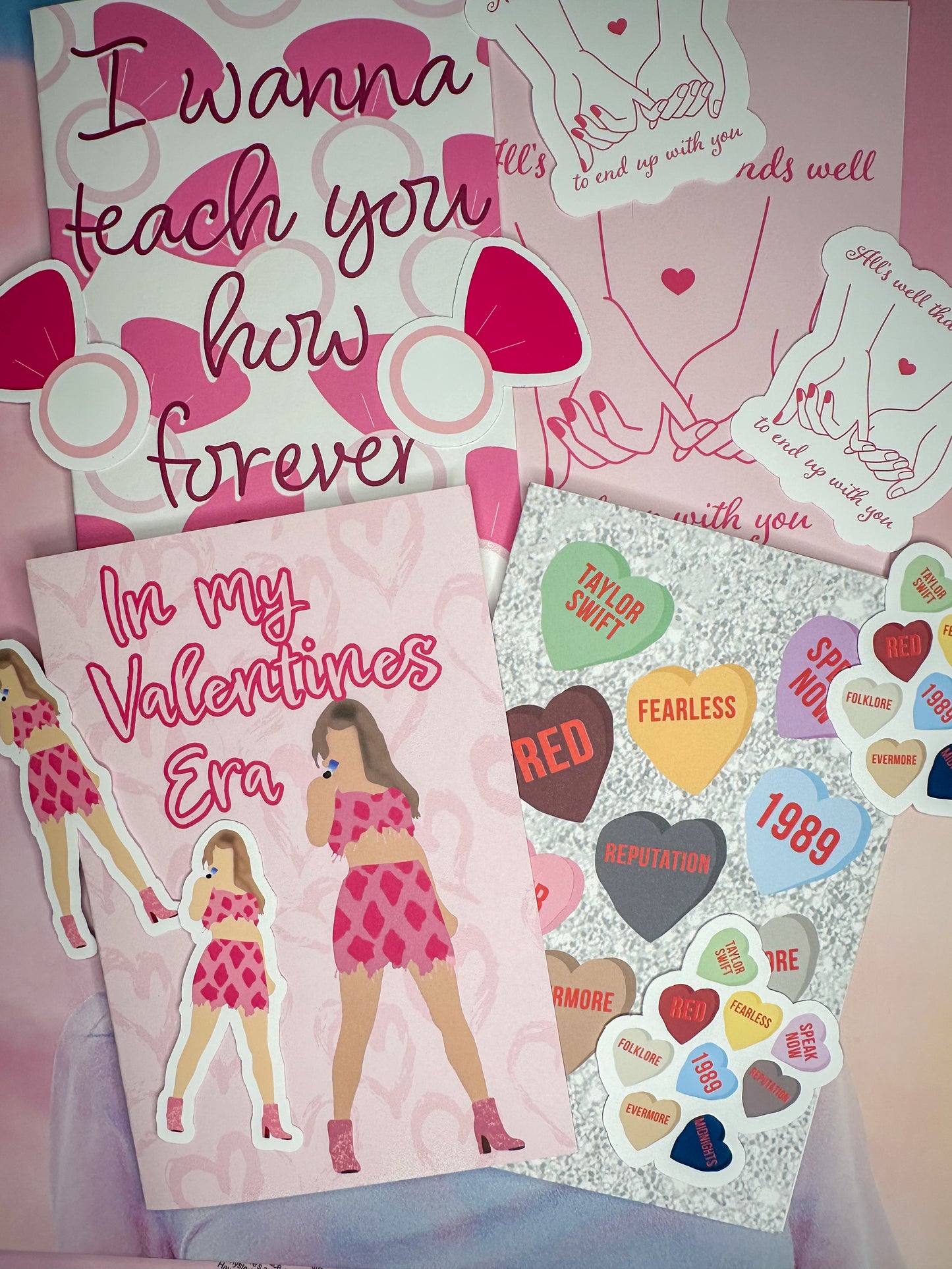 Taylor Swift Valentines Cards | Swiftie Valentines Day Gift 4x6 Cardstock + Envelope
