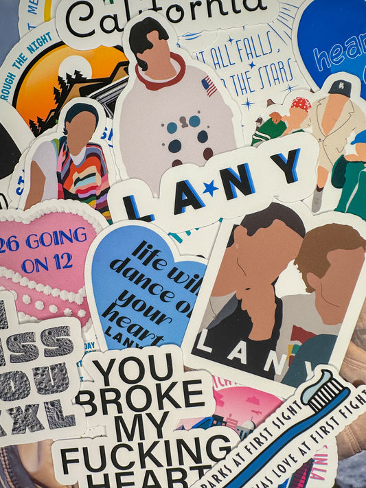 20 A Beautiful Blur LANY Stickers | Paul Klein Los Angeles New York lyrics Matte Finish