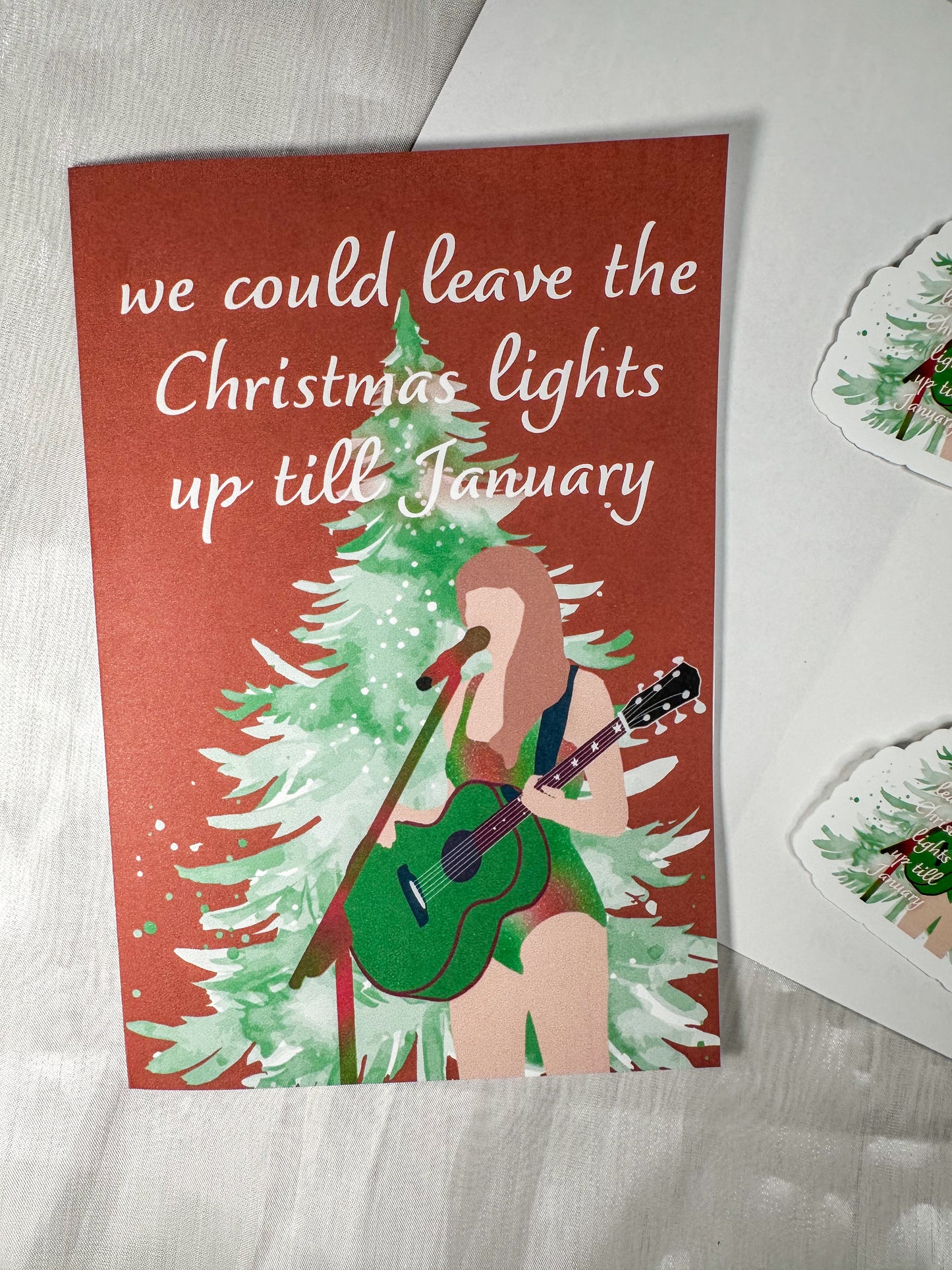 christmas lights swiftie card TS7 christmas card