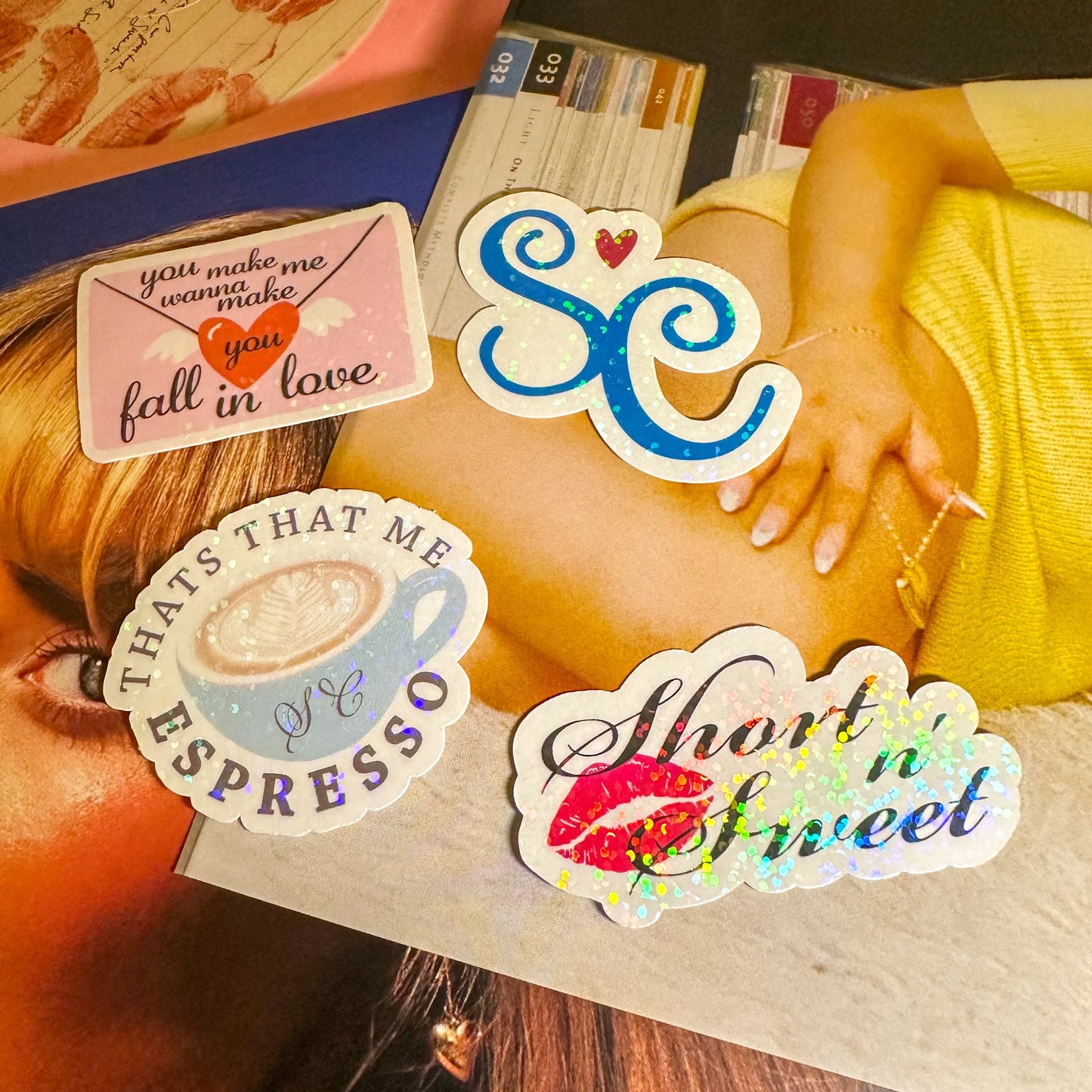 glitter short n sweet SC6 sticker set