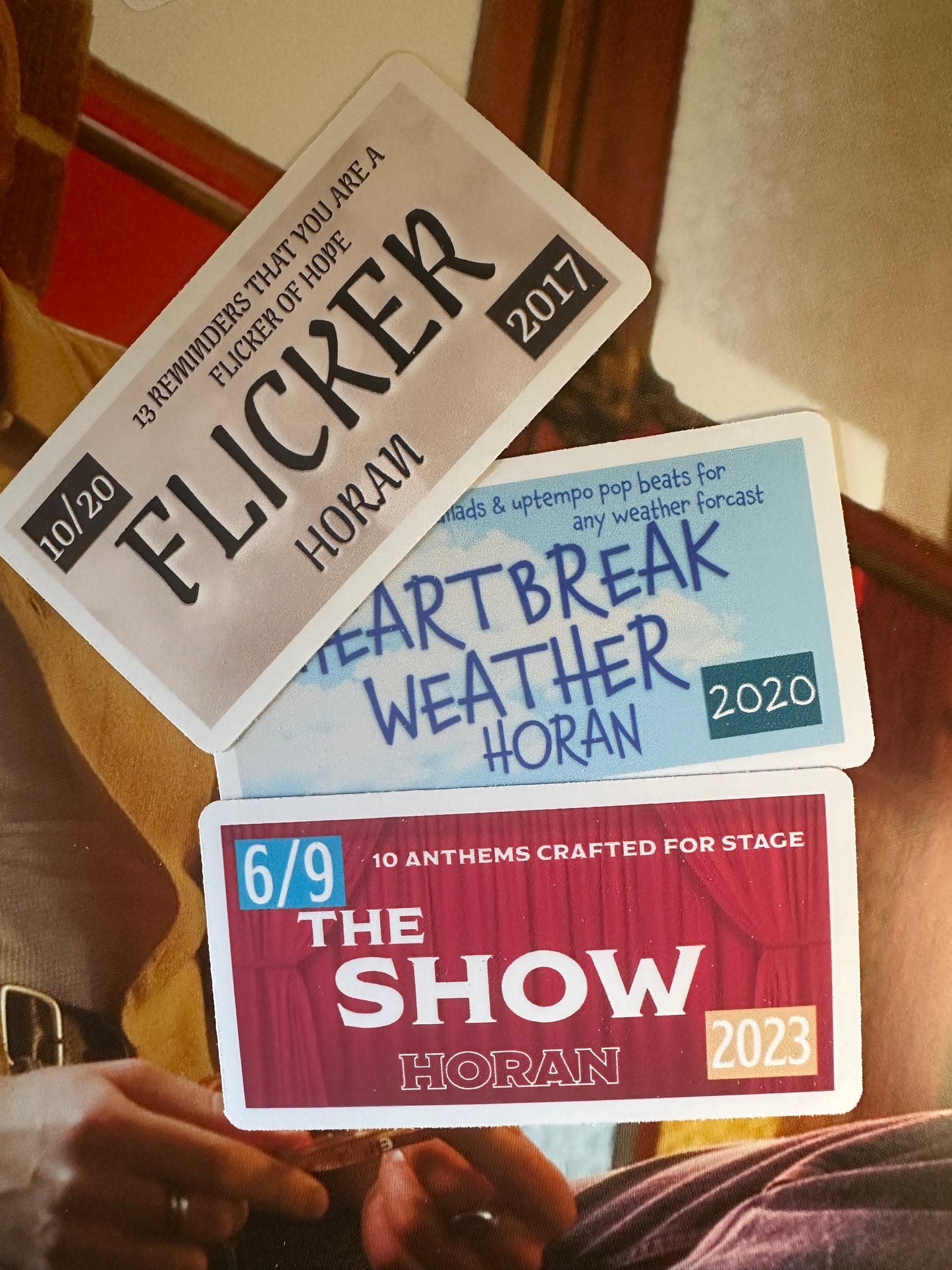 flicker heartbreak show NH album license plate sticker set