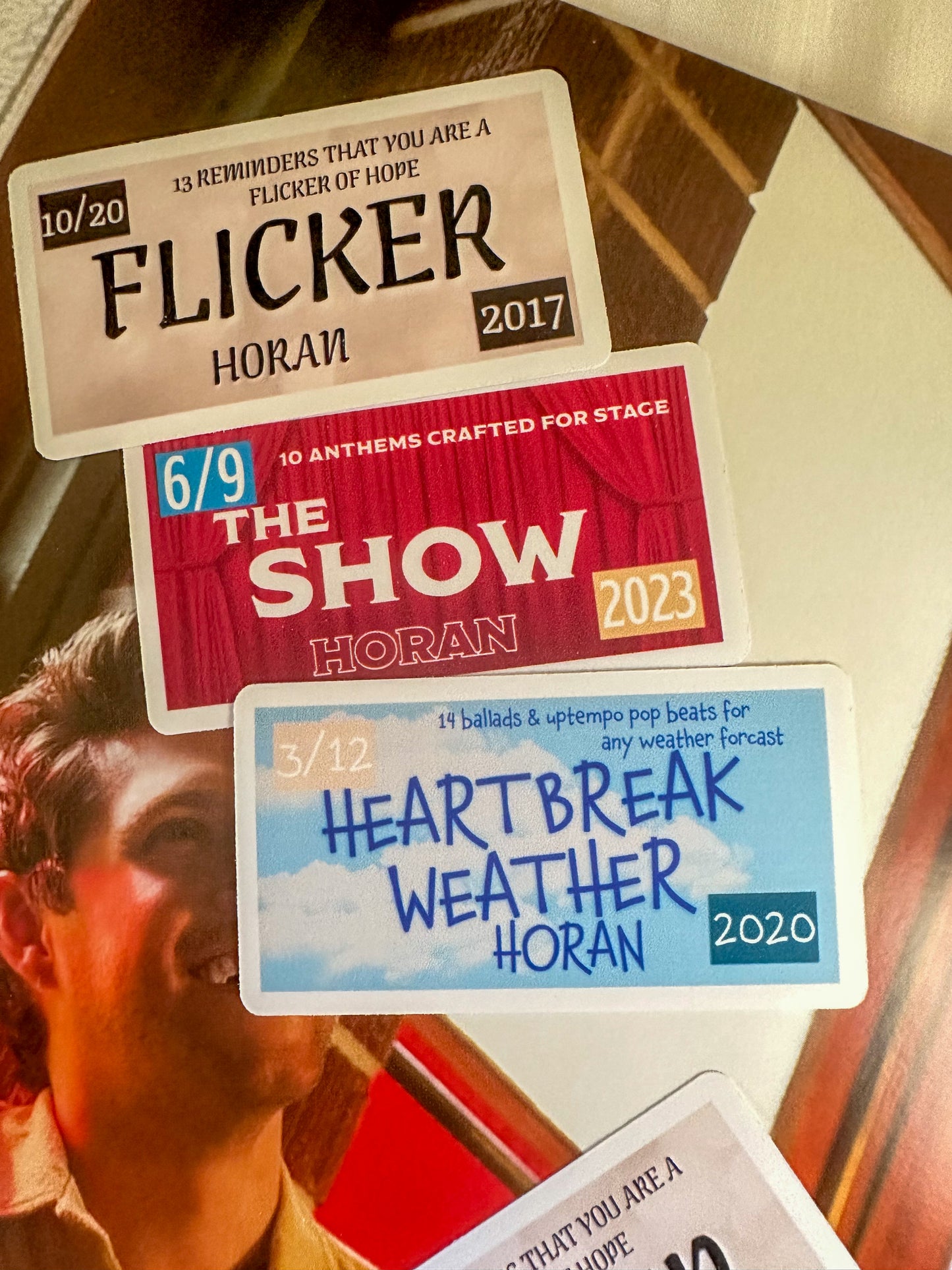 flicker heartbreak show NH album license plate sticker set