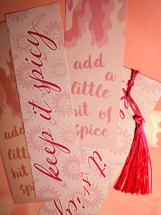 keep it spicy pink bookmark set