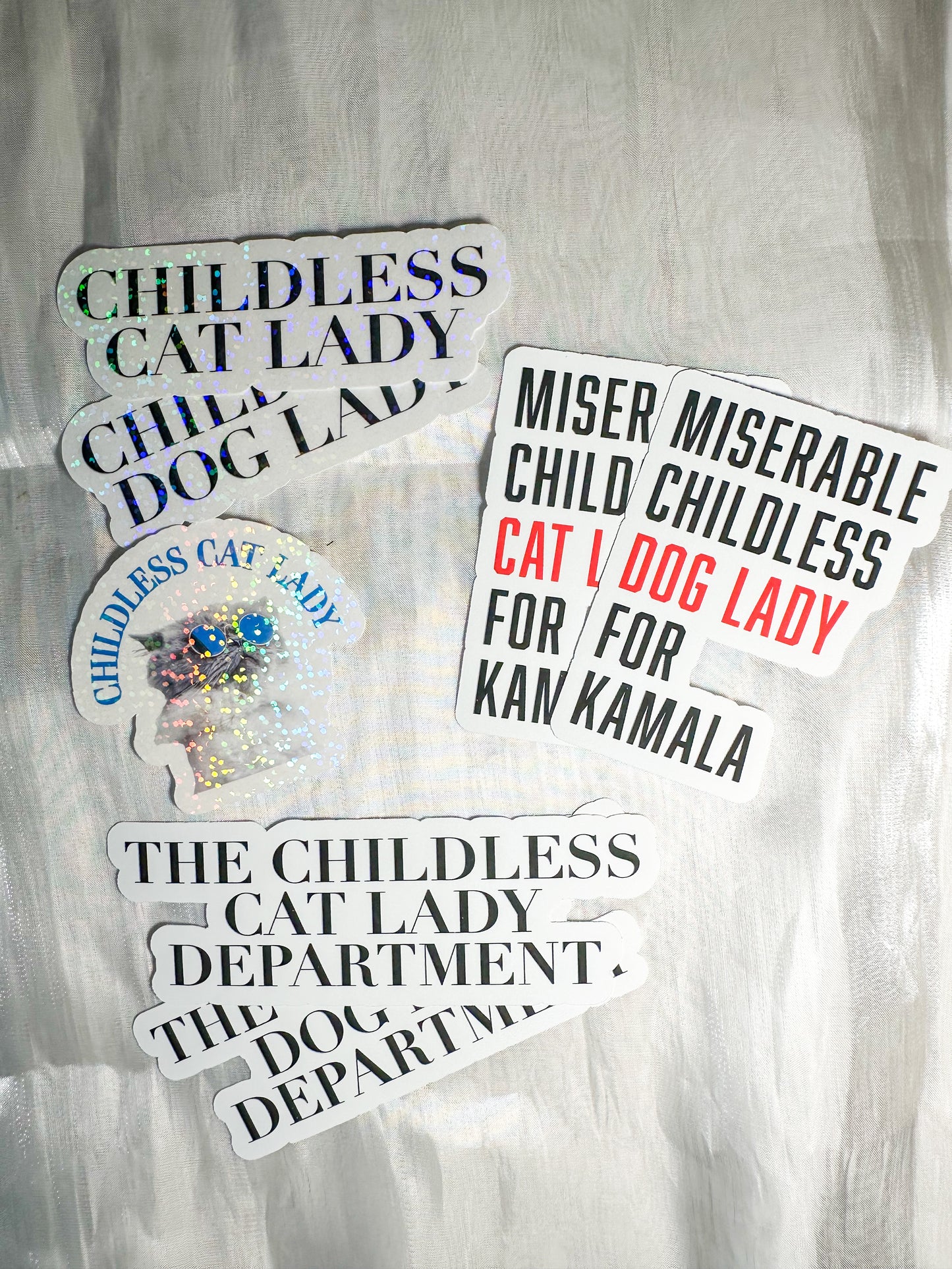 childless cat/dog lady department sticker set