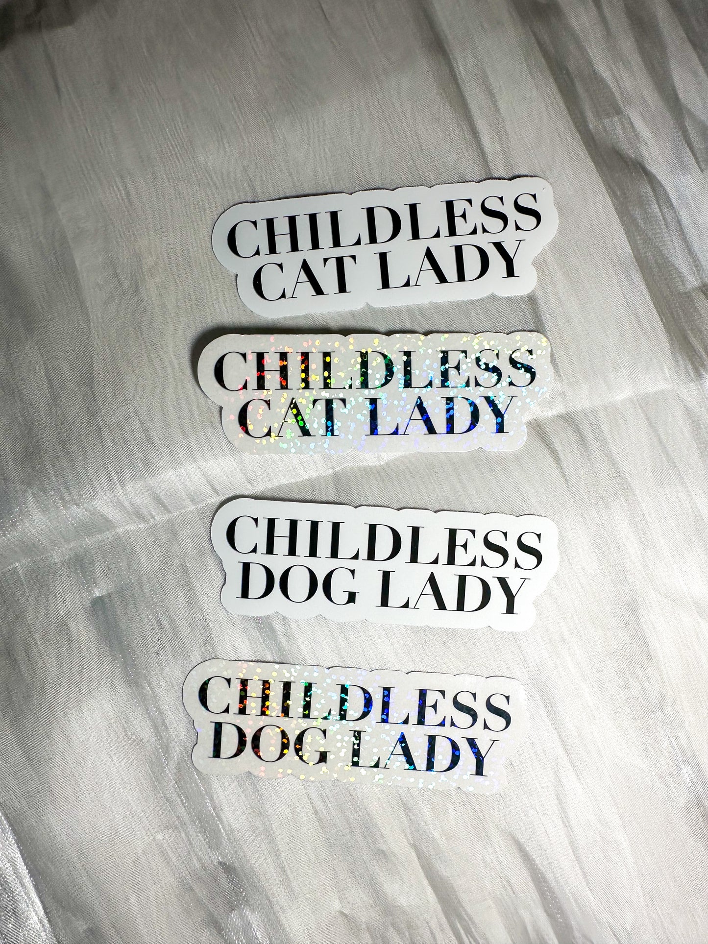 childless cat/dog lady department sticker set