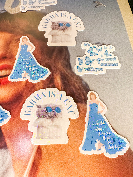 glitter swiftie TS5 TS7 TS10 sticker set