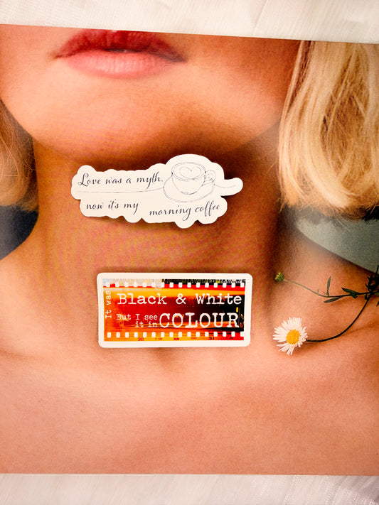 morning coffee/in colour lyrics MP3 sticker set