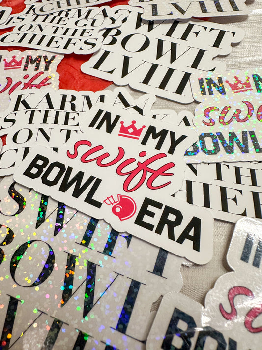 Swift Bowl 2024 Glitter & Matte Stickers Super Bowl LVIII