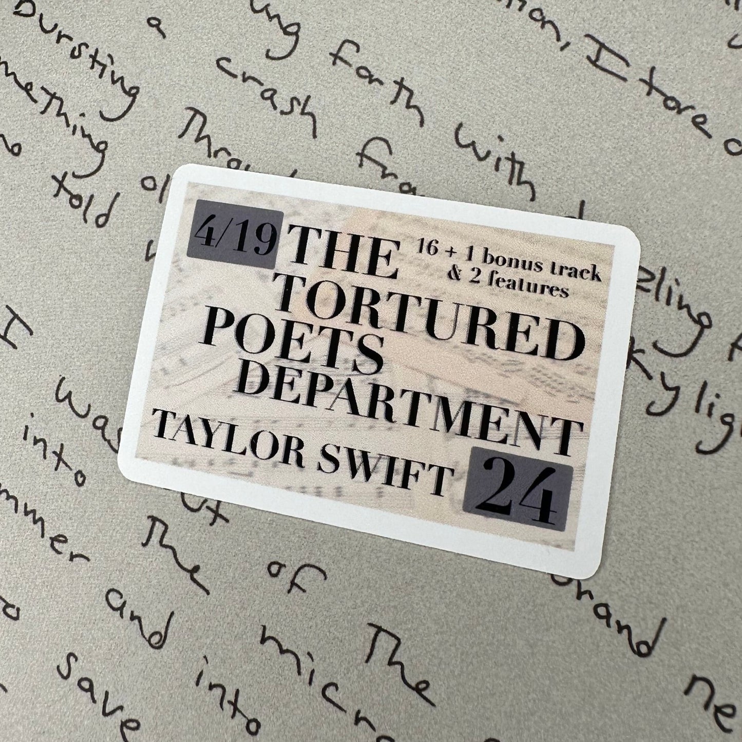 tortured poets album TS11 sticker set