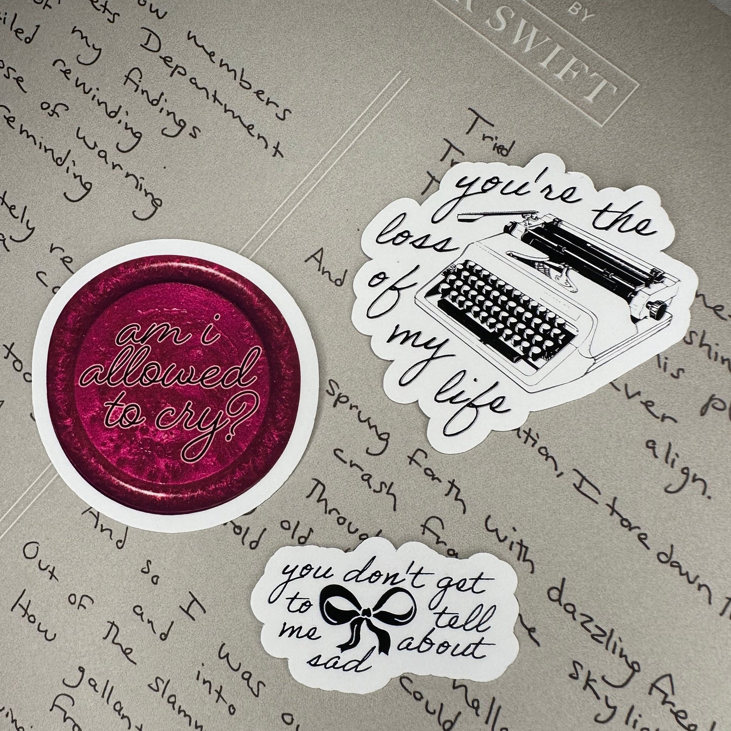 tortured poets lyrics TS11 sticker set