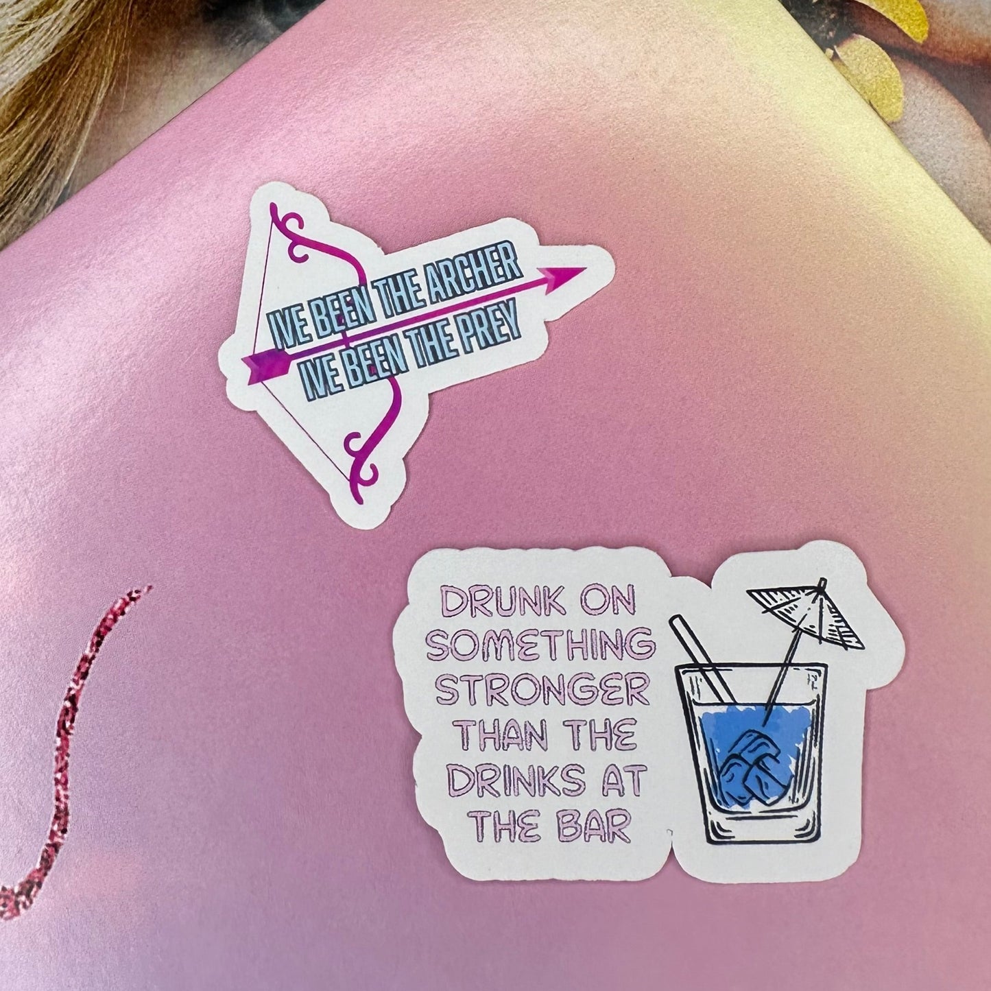 pink and blue lyrics TS7 sticker set