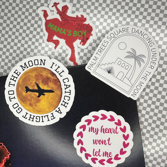 west coast cowboy LA3 sticker set