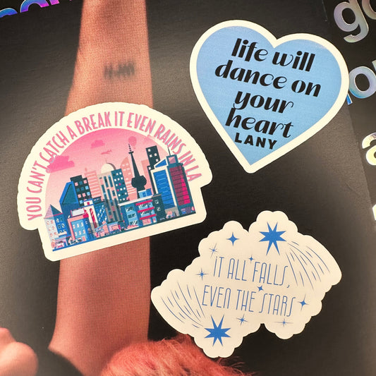 it even rains lyrics LA5 sticker set