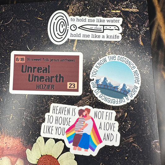 unreal unearth lyrics HZ3 sticker set