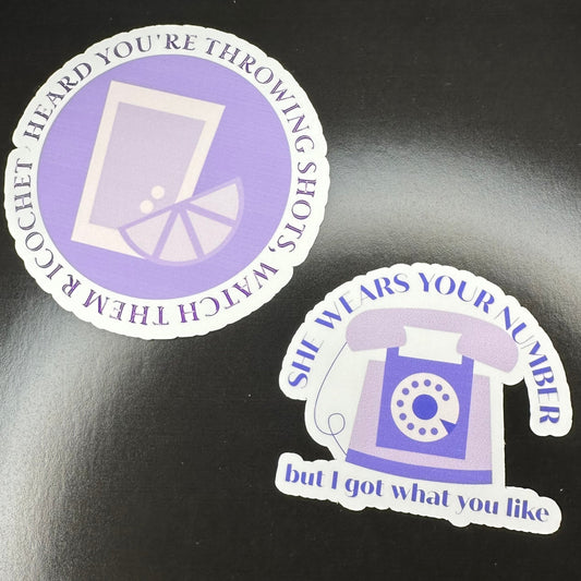 want that too & hurt my feelings TM2 sticker set