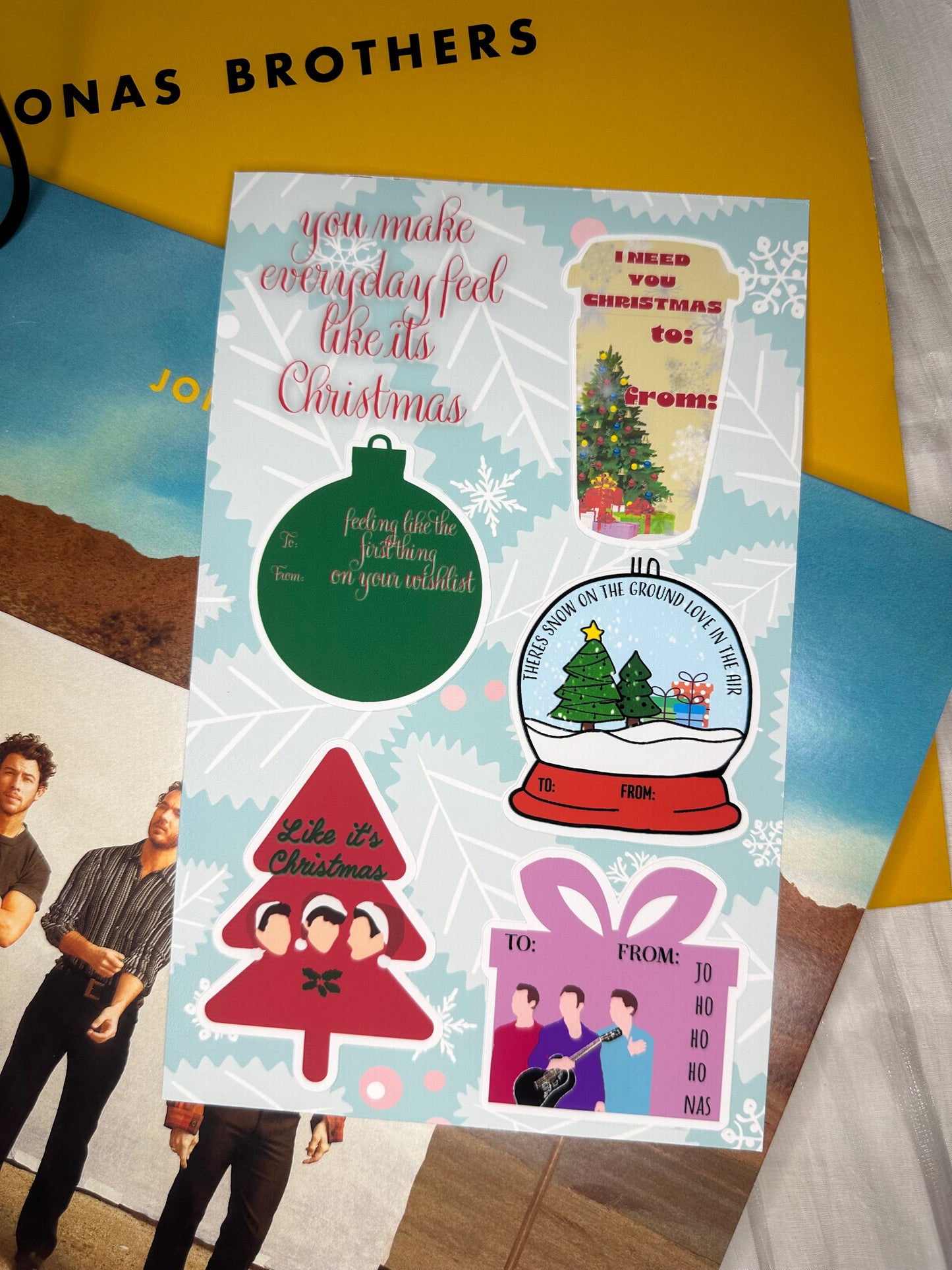 jonas christmas gift tags JB5 gift tag sticker sheet