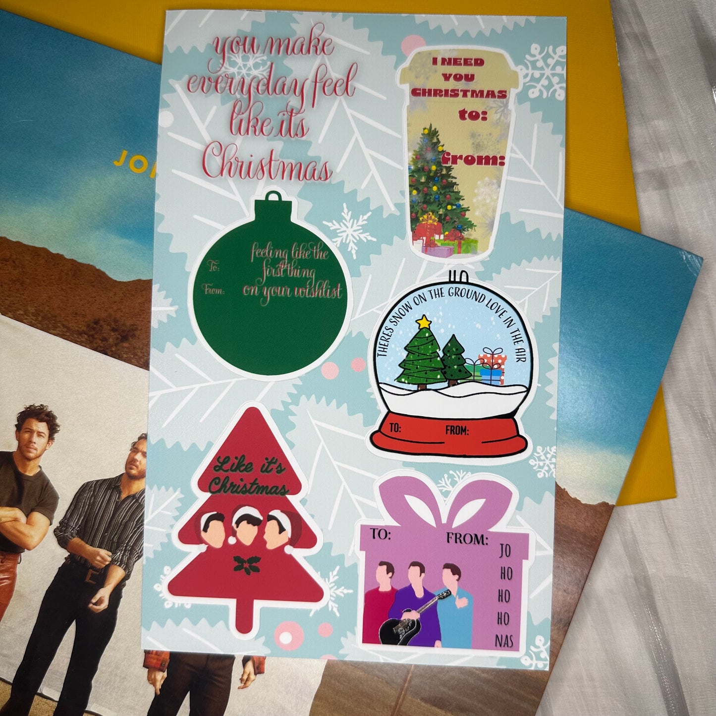 jonas christmas gift tags JB5 gift tag sticker sheet