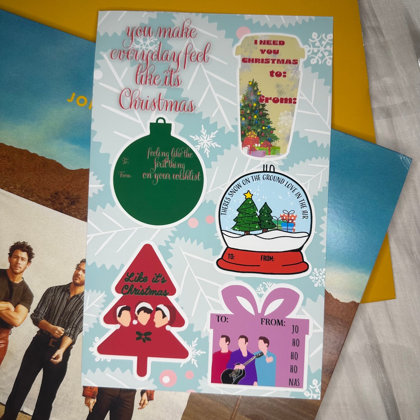 jonas christmas gift tags JB5 gift tag sticker sheet