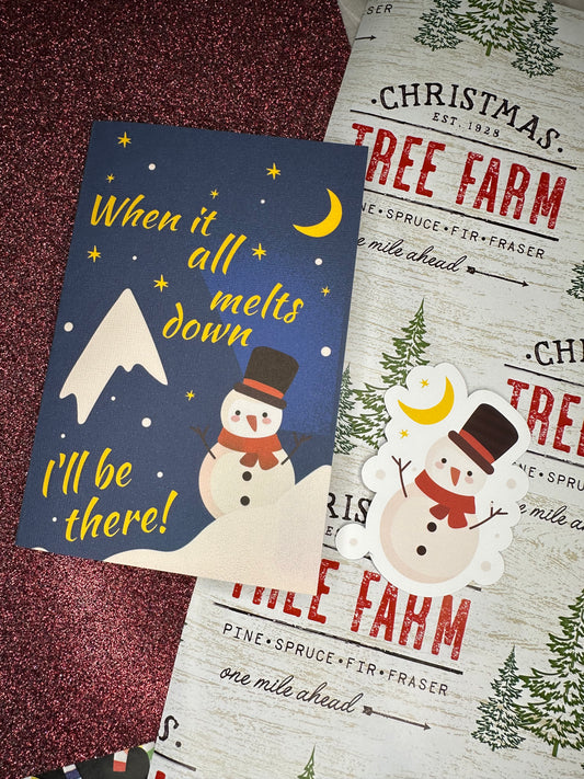 meltdown snowman NH3 christmas card