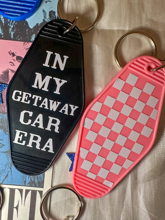 in my getaway car TS6 motel keychain